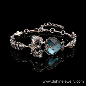 Animal Shaped Crystal Bracelet Owl Bridal Jewellery Bangle